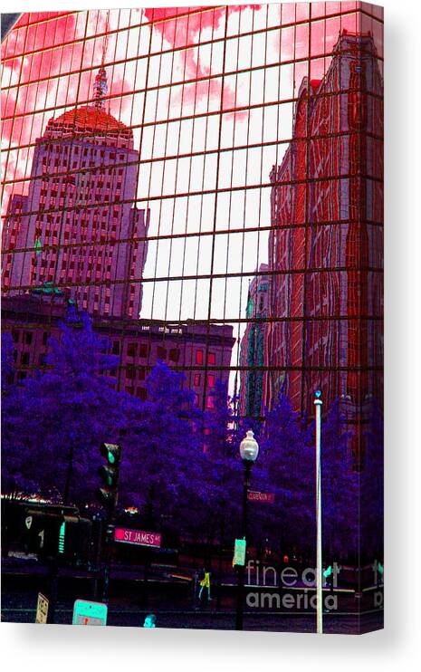 Boston Canvas Print featuring the photograph Reflecting on Boston by Julie Lueders 