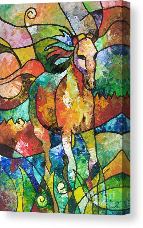 Horse Canvas Print featuring the painting Run Free by Sally Trace