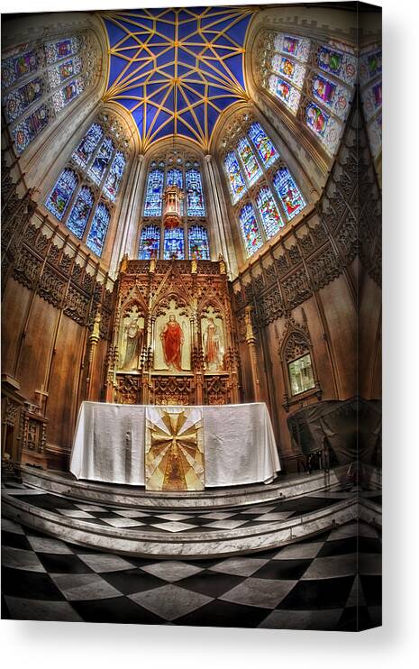 Church Canvas Print featuring the photograph Shelter For Thy Soul by Evelina Kremsdorf
