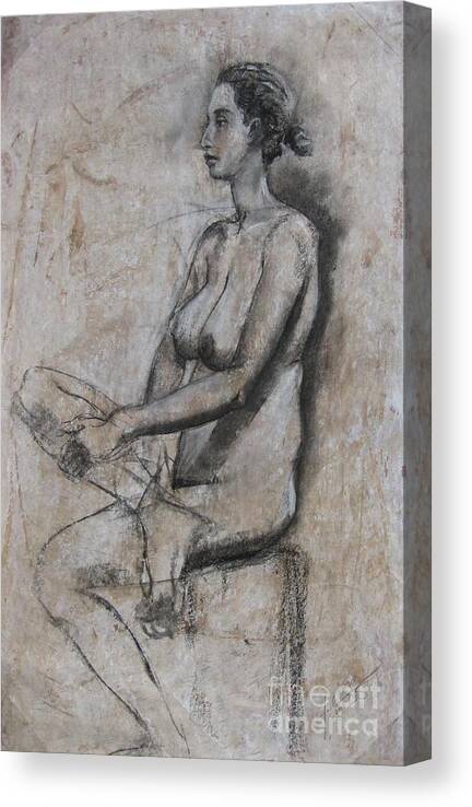 Nude Canvas Print featuring the drawing Sienna Ravenna by Julianna Ziegler