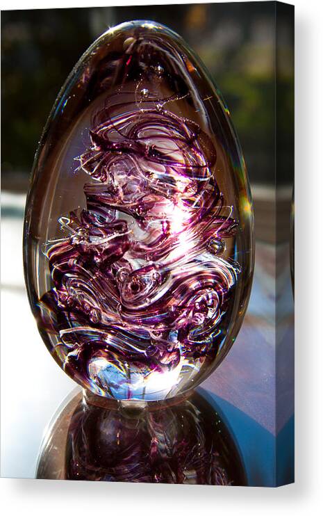 Glass Canvas Print featuring the photograph Solid Glass Sculpture E8 The Perfect Valentine's Gift by David Patterson