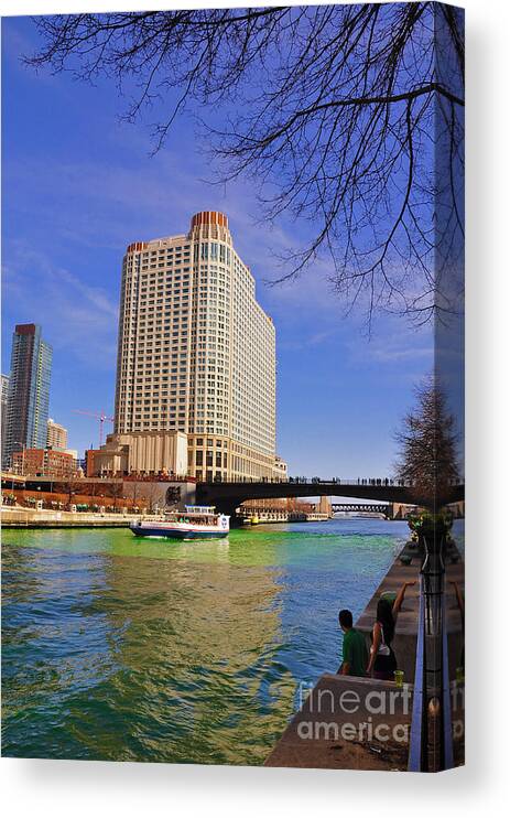 Chicago Canvas Print featuring the photograph St Patrick's Day by Dejan Jovanovic