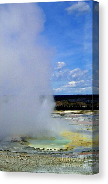 Yellowstone Canvas Print featuring the photograph Steamy by Ellen Heaverlo