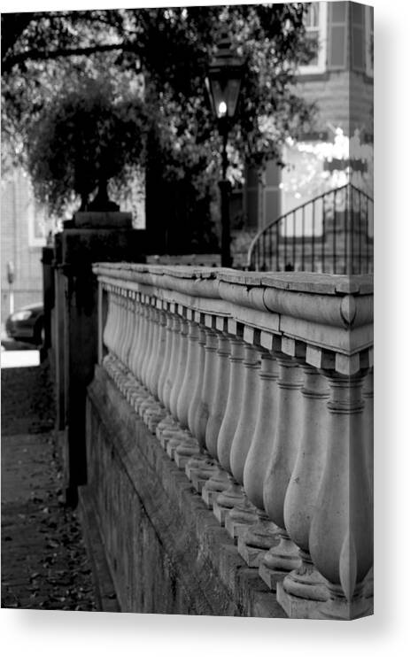 Savannah Canvas Print featuring the photograph Stone Wall by Leslie Lovell