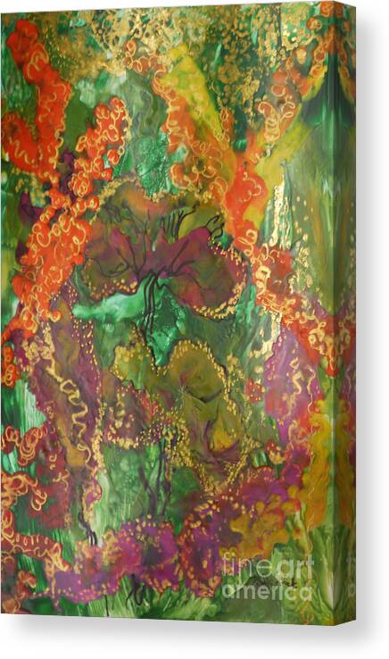 Garden Canvas Print featuring the painting Taking in the Good by Heather Hennick