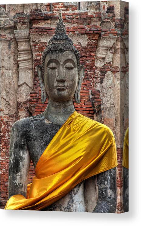 Ayutthaya Canvas Print featuring the photograph Thai Buddha by Adrian Evans