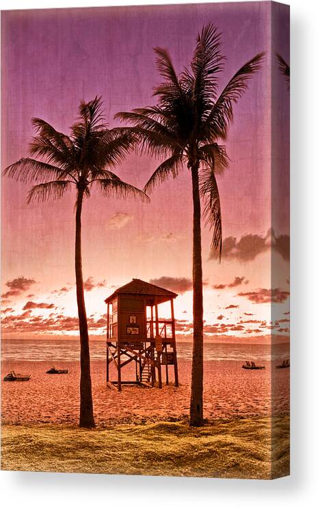 Clouds Canvas Print featuring the photograph The Beach by Debra and Dave Vanderlaan