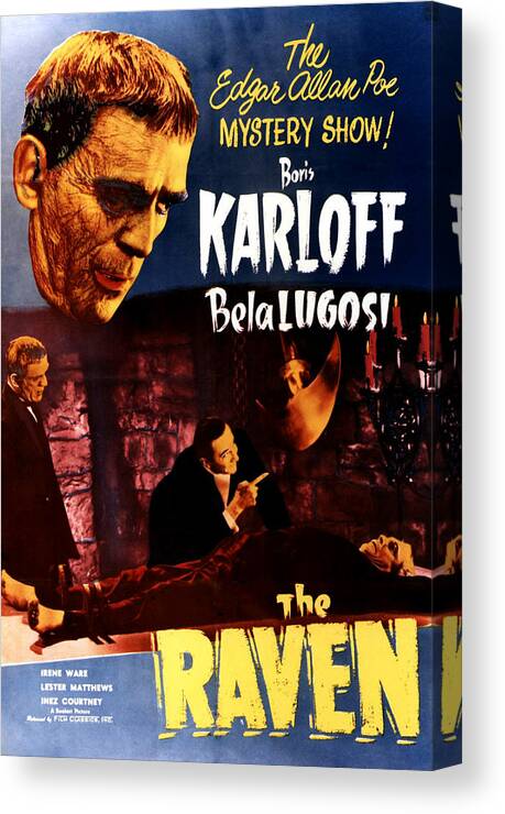 1930s Movies Canvas Print featuring the photograph The Raven, Top Left Boris Karloff by Everett