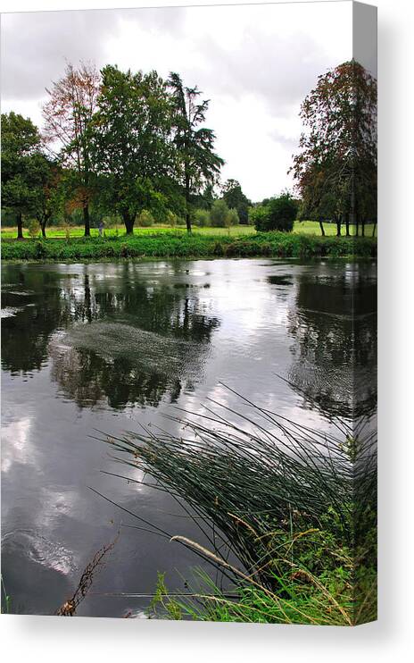 Burton On Trent Canvas Print featuring the photograph The Wind-swept River Trent - Stapenhill by Rod Johnson