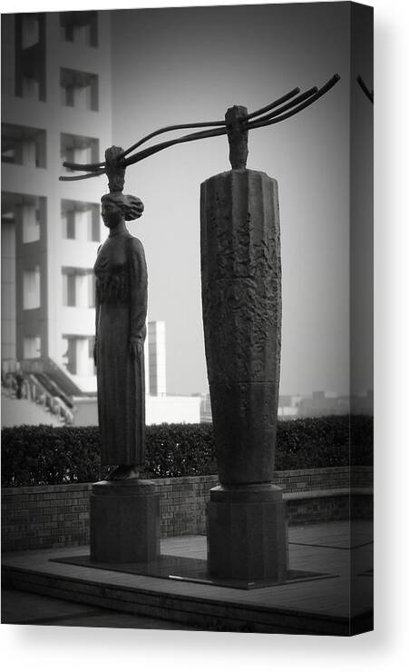 Tokyo Canvas Print featuring the photograph Tokyo City Sculptures by Naxart Studio