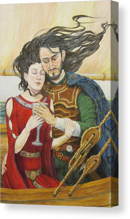 Lovers Canvas Print featuring the painting Tristan and Isolde by Judy Riggenbach