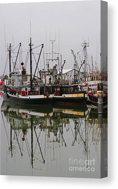 Fishing Boats Canvas Print featuring the photograph Twin Fishing Boats by Randy Harris