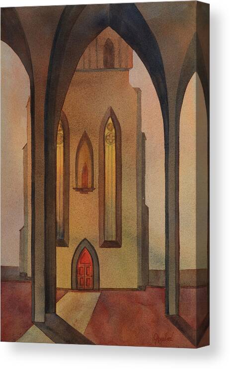 Watercolor Canvas Print featuring the painting Vespers by Johanna Axelrod