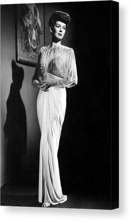 1940s Movies Canvas Print featuring the photograph What A Woman, Rosalind Russell Wearing by Everett