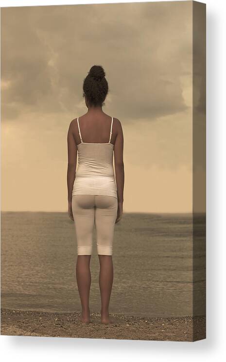 Female Canvas Print featuring the photograph Woman On The Beach by Joana Kruse
