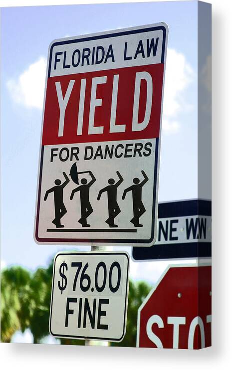 Yield For Dancers Canvas Print featuring the photograph Yield for Dancers - 2 by Larry Mulvehill