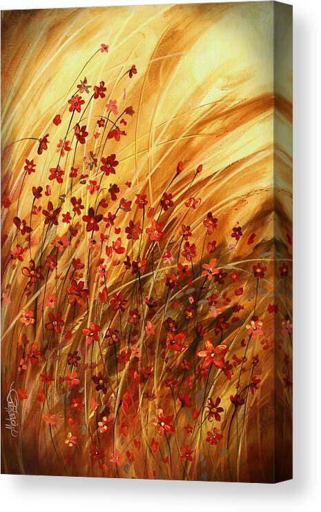 Flowers Canvas Print featuring the painting ' Summer Breeze' by Michael Lang