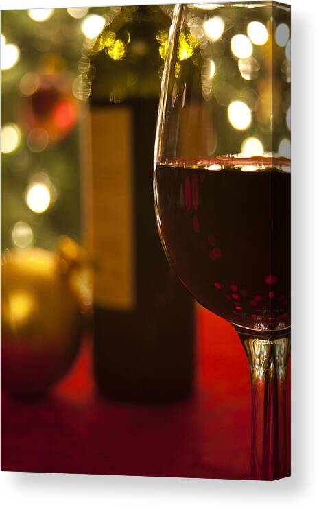Christmas Canvas Print featuring the photograph A Drink by the Tree #3 by Andrew Soundarajan