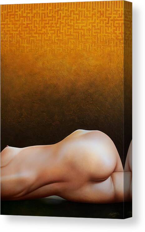 Nude Canvas Print featuring the painting Bodyscape 1 #1 by Horacio Cardozo