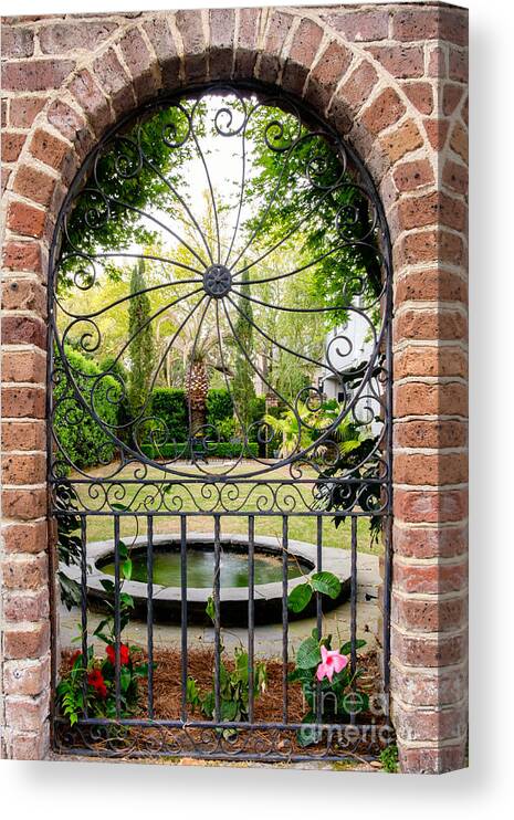 Charleston Garden Canvas Print featuring the photograph Charleston Gated Garden #1 by Dawna Moore Photography