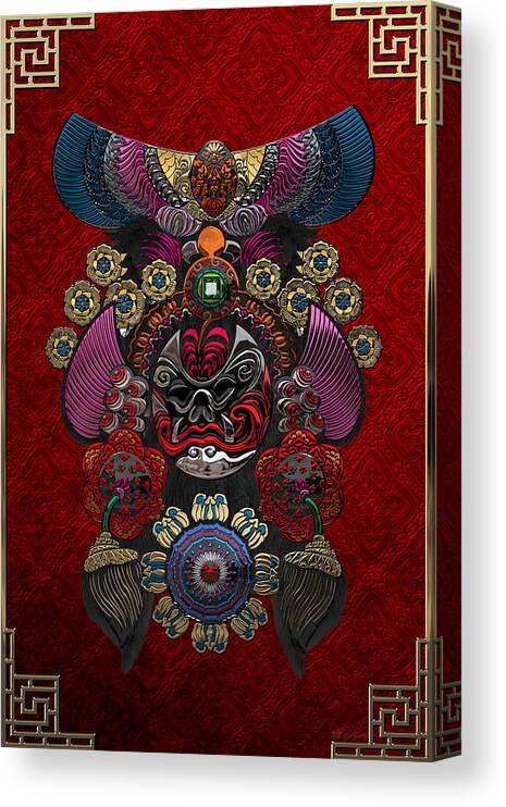 treasures Of China By Serge Averbukh Canvas Print featuring the photograph Chinese Masks - Large Masks Series - The Demon #1 by Serge Averbukh