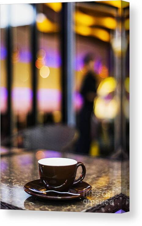 Espresso Coffee Cup In Cafe At Night #1 Canvas Print / Canvas Art by JM  Travel Photography - Fine Art America