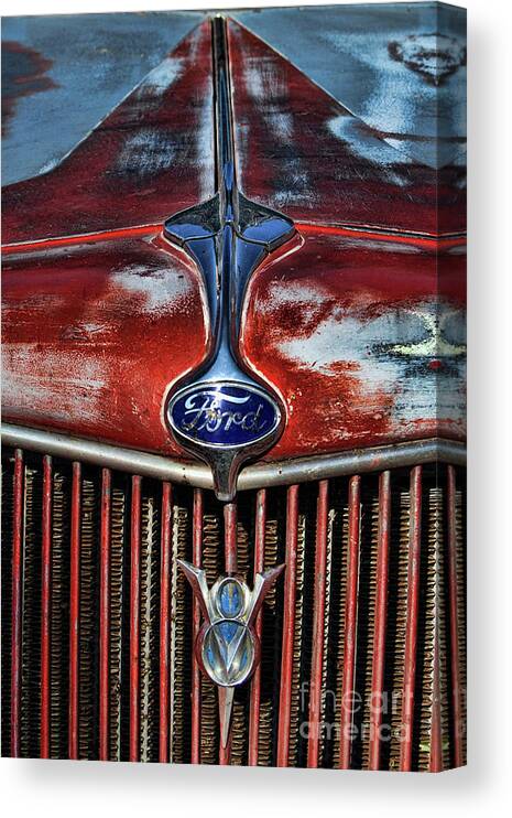 Old Canvas Print featuring the photograph Ford V8 #1 by Norma Warden