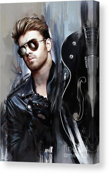 George Michael Canvas Print featuring the mixed media George Michael singer #1 by Melanie D