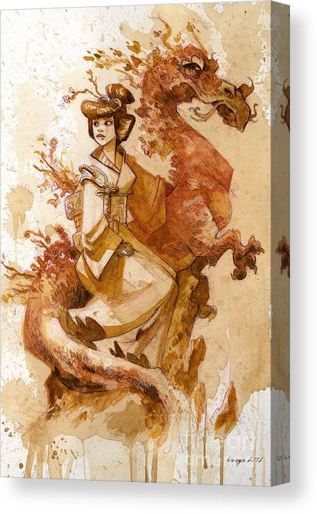 Steampunk Canvas Print featuring the painting Honor and Grace by Brian Kesinger