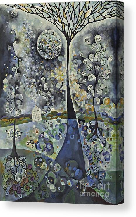 Bubbles Canvas Print featuring the painting House Of The Moon by Manami Lingerfelt