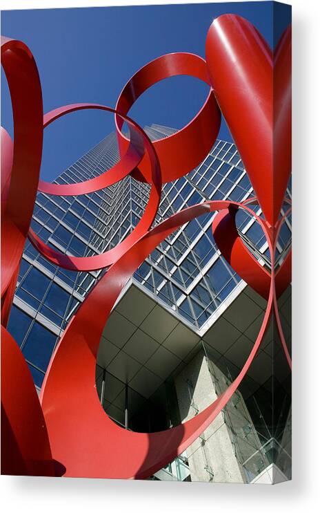 Photography Canvas Print featuring the photograph Low Angle View Of A Sculpture In Front #1 by Panoramic Images