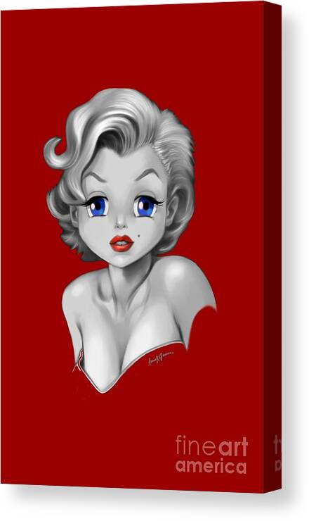 Marilyn Monroe Canvas Print featuring the painting Marilyn Monroe #2 by Frank Bonnici
