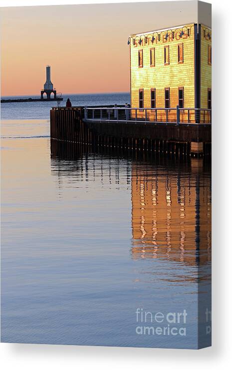 Port Washington Canvas Print featuring the photograph Time to reflect by Eric Curtin