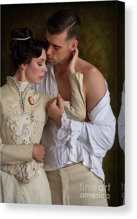 Victorian Canvas Print featuring the photograph Victorian Lovers #1 by Lee Avison