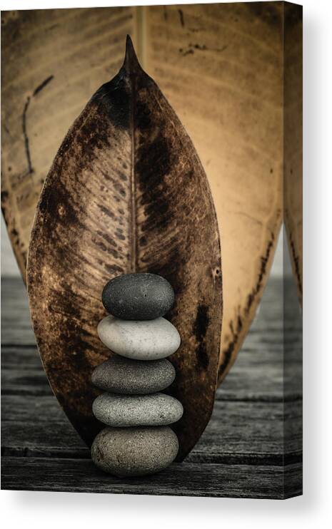 Zen Stones Canvas Print featuring the photograph Zen Stones II #1 by Marco Oliveira