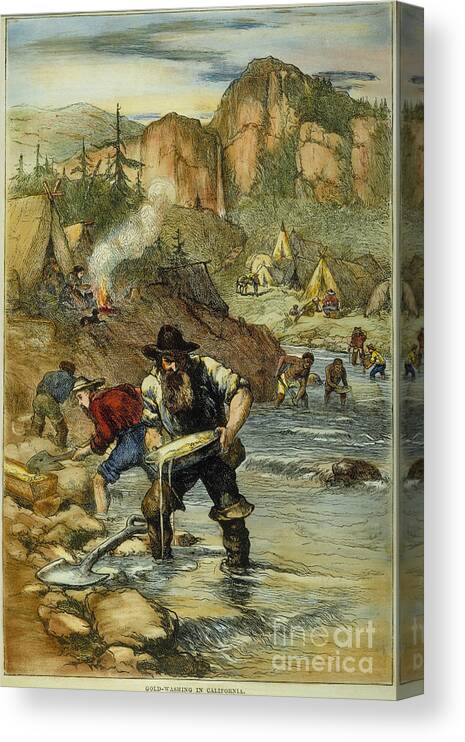 1850s Canvas Print featuring the drawing California Gold Rush #21 by Granger