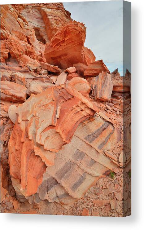 Valley Of Fire State Park Canvas Print featuring the photograph Waves of Color in Valley of Fire #14 by Ray Mathis