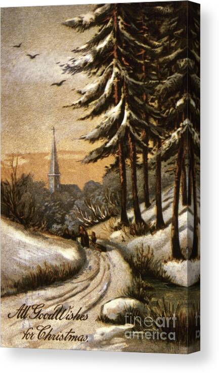 19th Century Canvas Print featuring the photograph American Christmas Card #18 by Granger