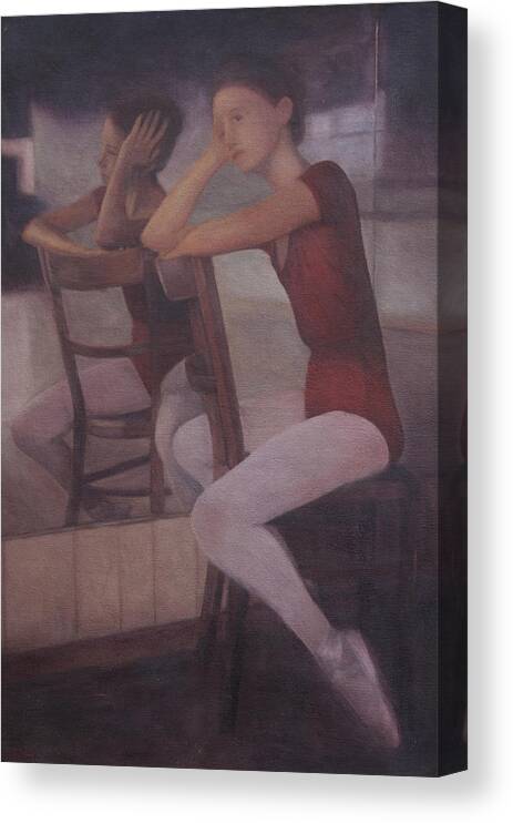 Ballerina Canvas Print featuring the painting Deep Thought #9 by Masami Iida