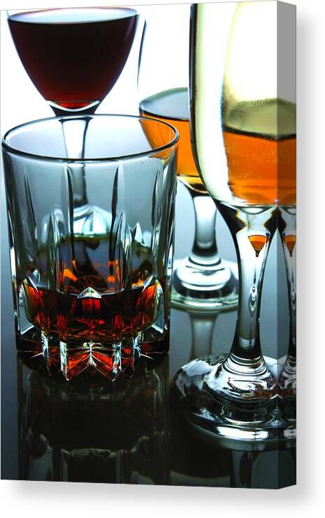 Glass Canvas Print featuring the photograph Drinks #2 by Jun Pinzon
