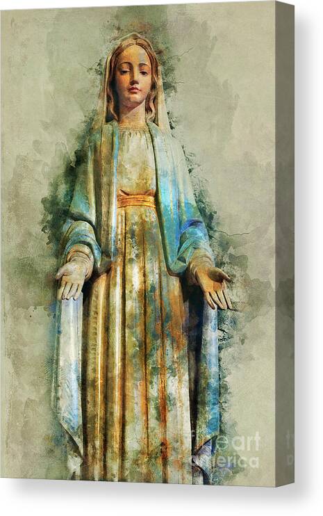 Religion Canvas Print featuring the mixed media The Virgin Mary #2 by Ian Mitchell