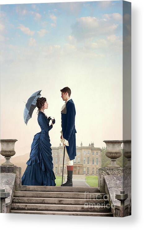 Victorian Canvas Print featuring the photograph Victorian Couple #23 by Lee Avison