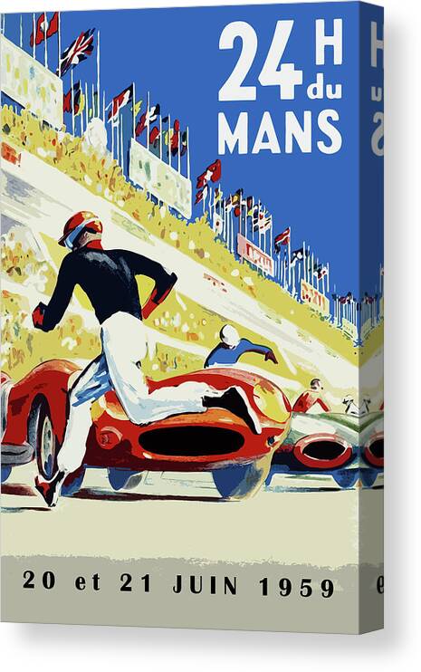#faatoppicks Canvas Print featuring the photograph 24 Hour Le Mans 1959 by Mark Rogan