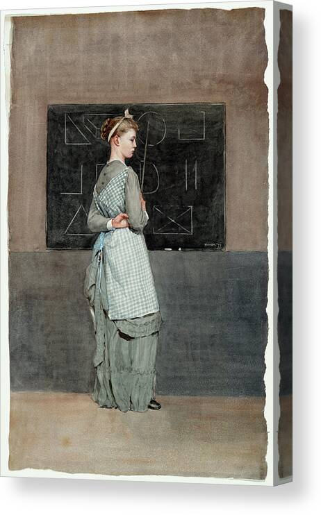 Winslow Homer Canvas Print featuring the drawing Blackboard by Winslow Homer