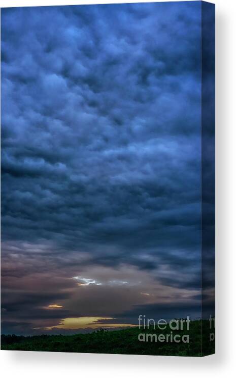 Stormy Sky Canvas Print featuring the photograph Storm Clouds at Sunset #3 by Thomas R Fletcher