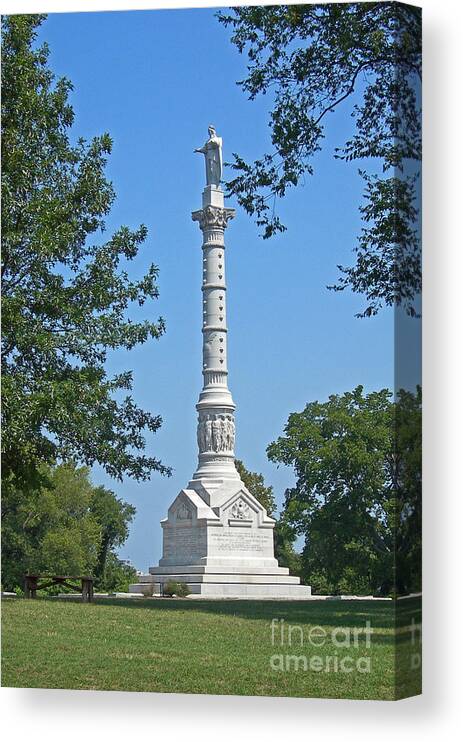 Scenic Tours Canvas Print featuring the photograph York Town Victory Monument #3 by Skip Willits
