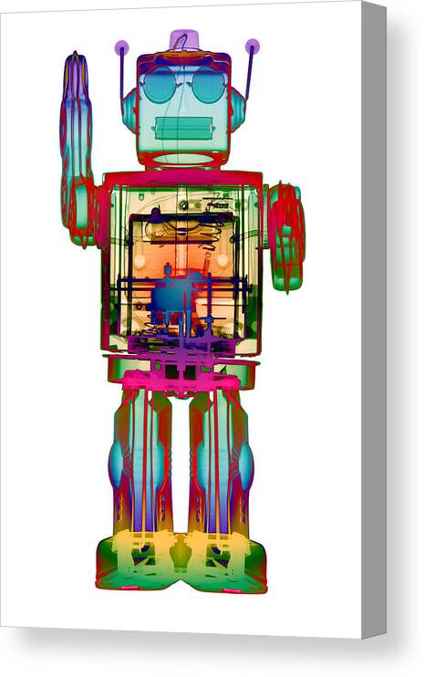 X-ray Art Canvas Print featuring the photograph 4N0D3 X-ray Robot Art by Roy Livingston