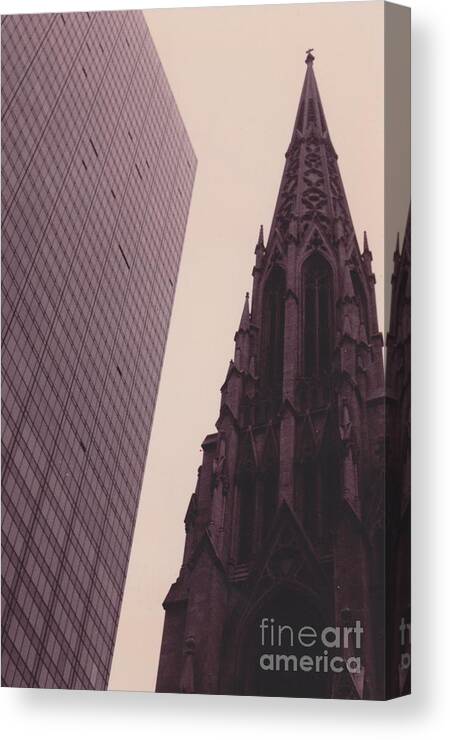 Skyscapes Canvas Print featuring the photograph 5th Avenue NYC Old and New by Mia Alexander