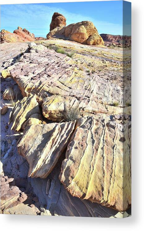 Valley Of Fire State Park Canvas Print featuring the photograph Ripples of Color in Valley of Fire #6 by Ray Mathis