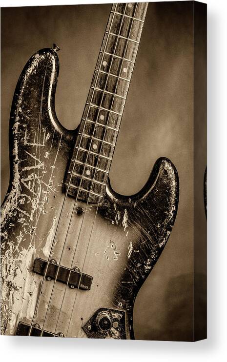 Fender Jazz Bass Canvas Print featuring the photograph 63.1834 011.1834c Jazz Bass 1969 Old 69 #631834 by M K Miller